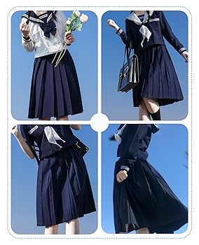 Amazon.co.jp: [NOKIJP] 制服スカート 無地 紺 黒 45/65/75CM丈